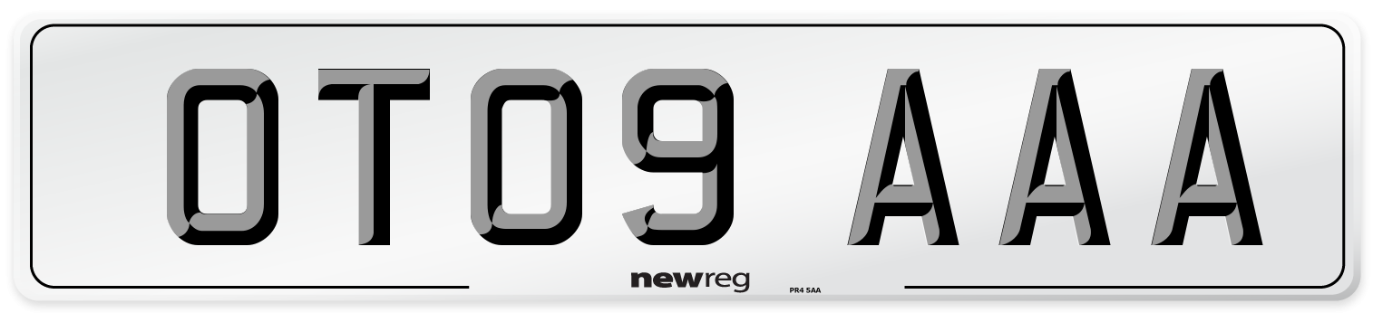 OT09 AAA Number Plate from New Reg